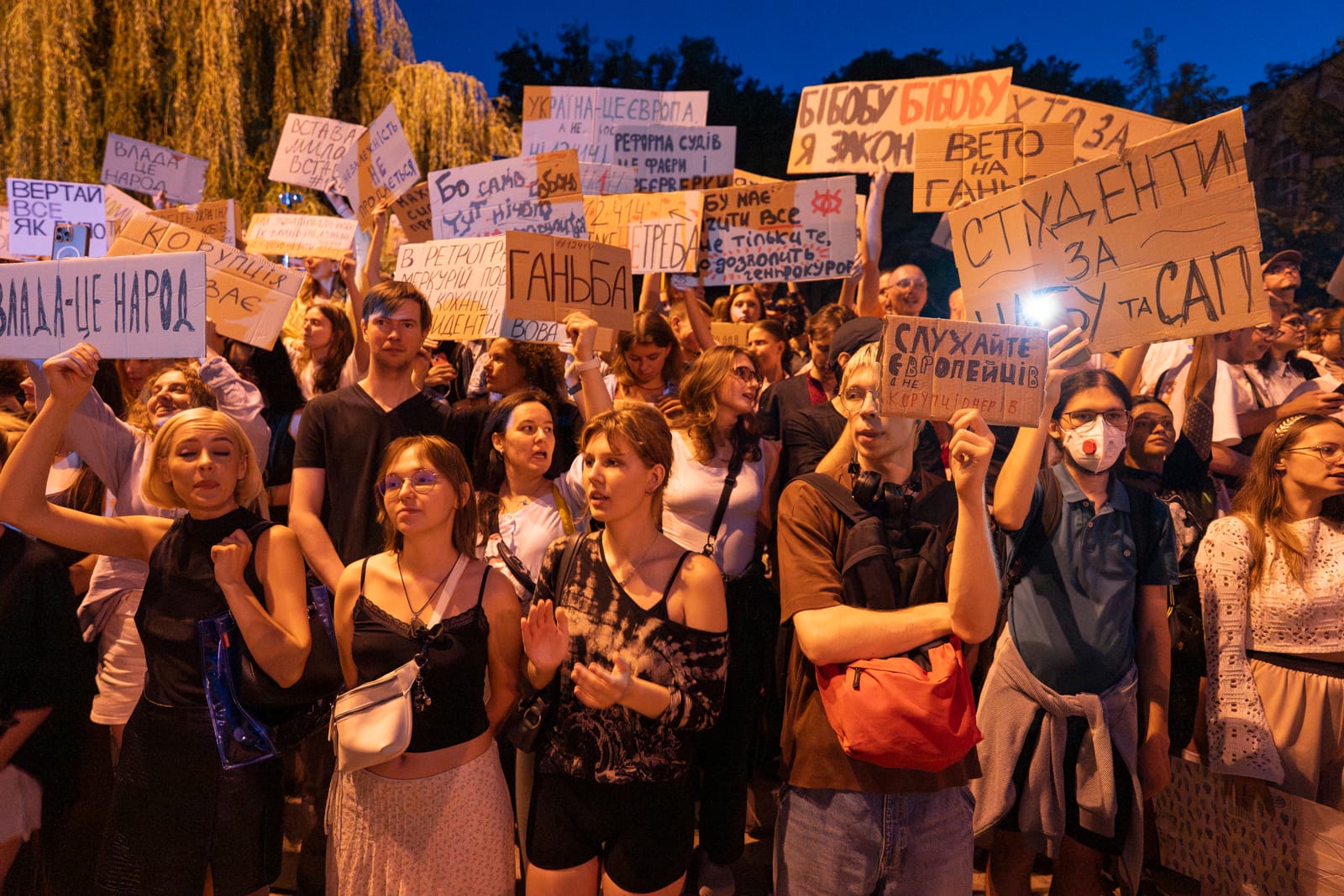 PHOTOS: Images from the first major anti-government protests in Kyiv since Russia’s full-scale invasion