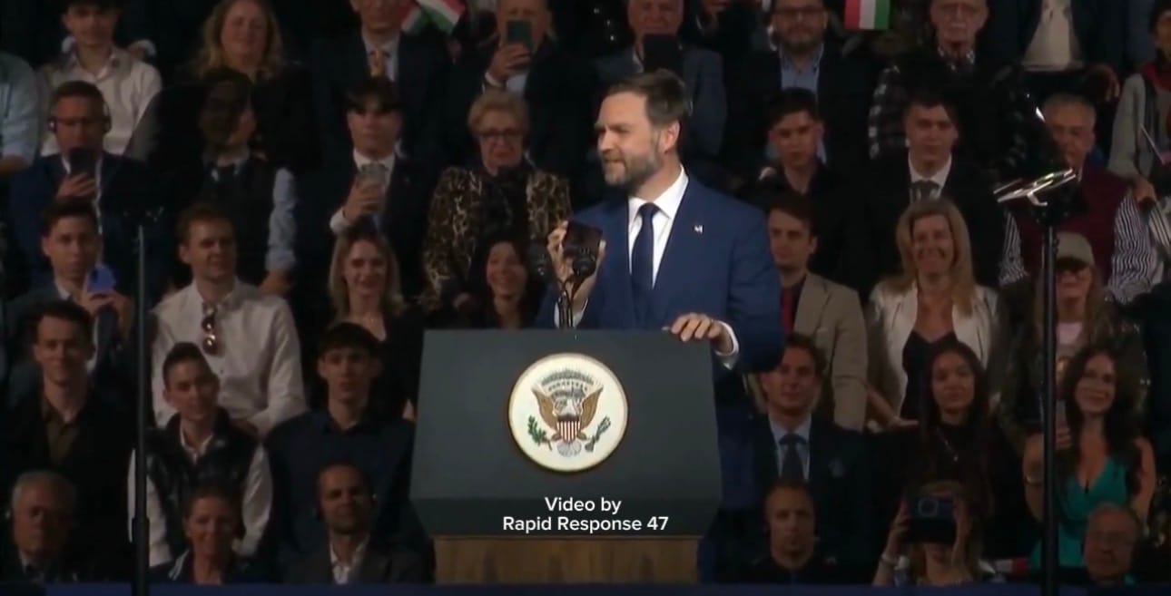 Vance shows his support for Orbán at election rally in Budapest