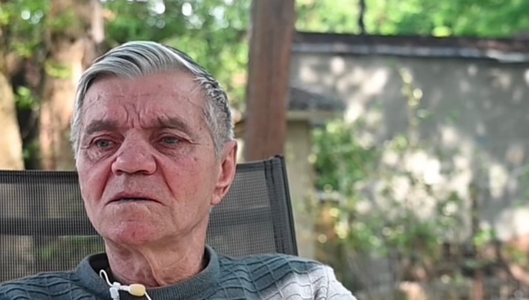 At Big Family elderly home, Gregory speaks about surviving a Russian attack