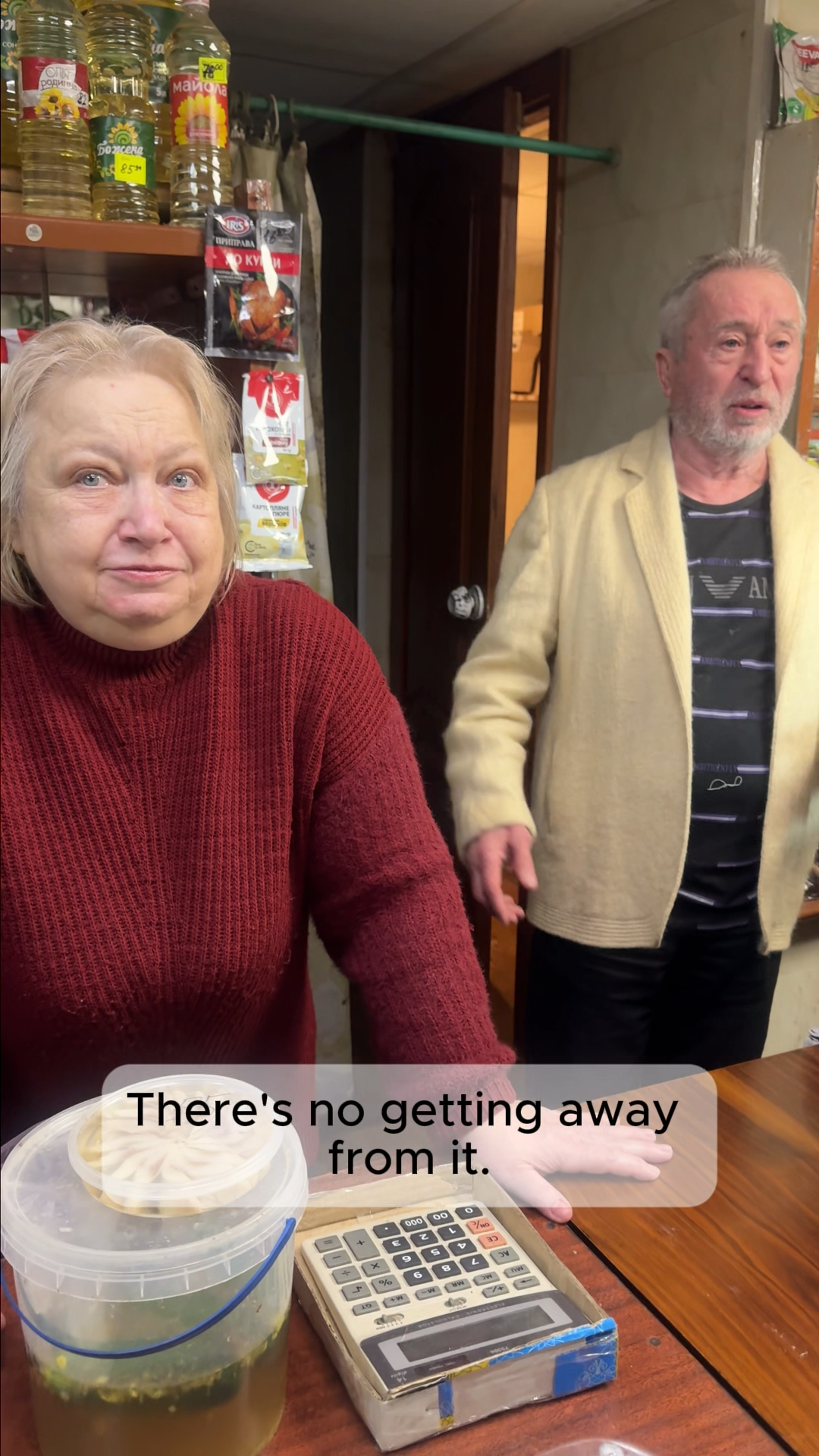 Elderly couple describes life in bombed out neighborhood