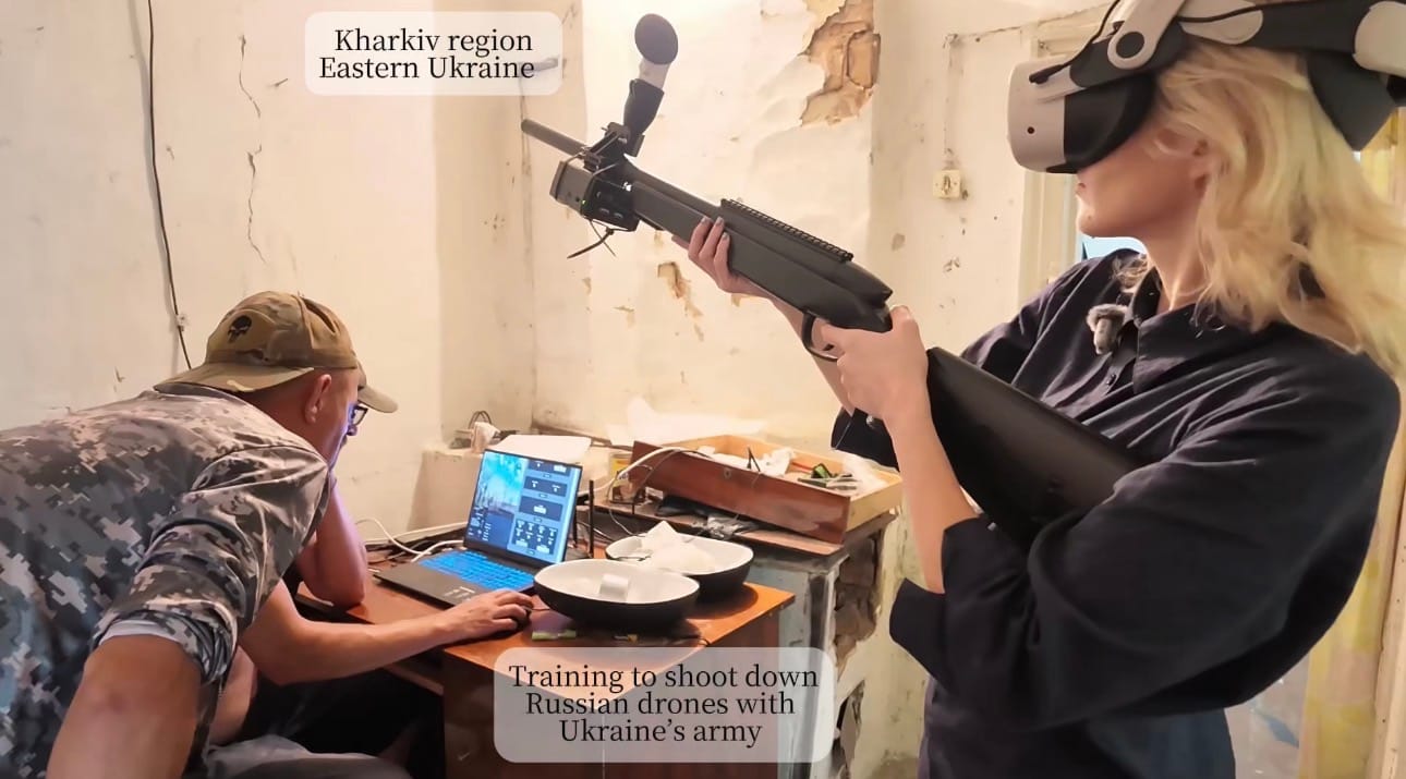 How Ukrainian soldiers train to shoot down Russian drones